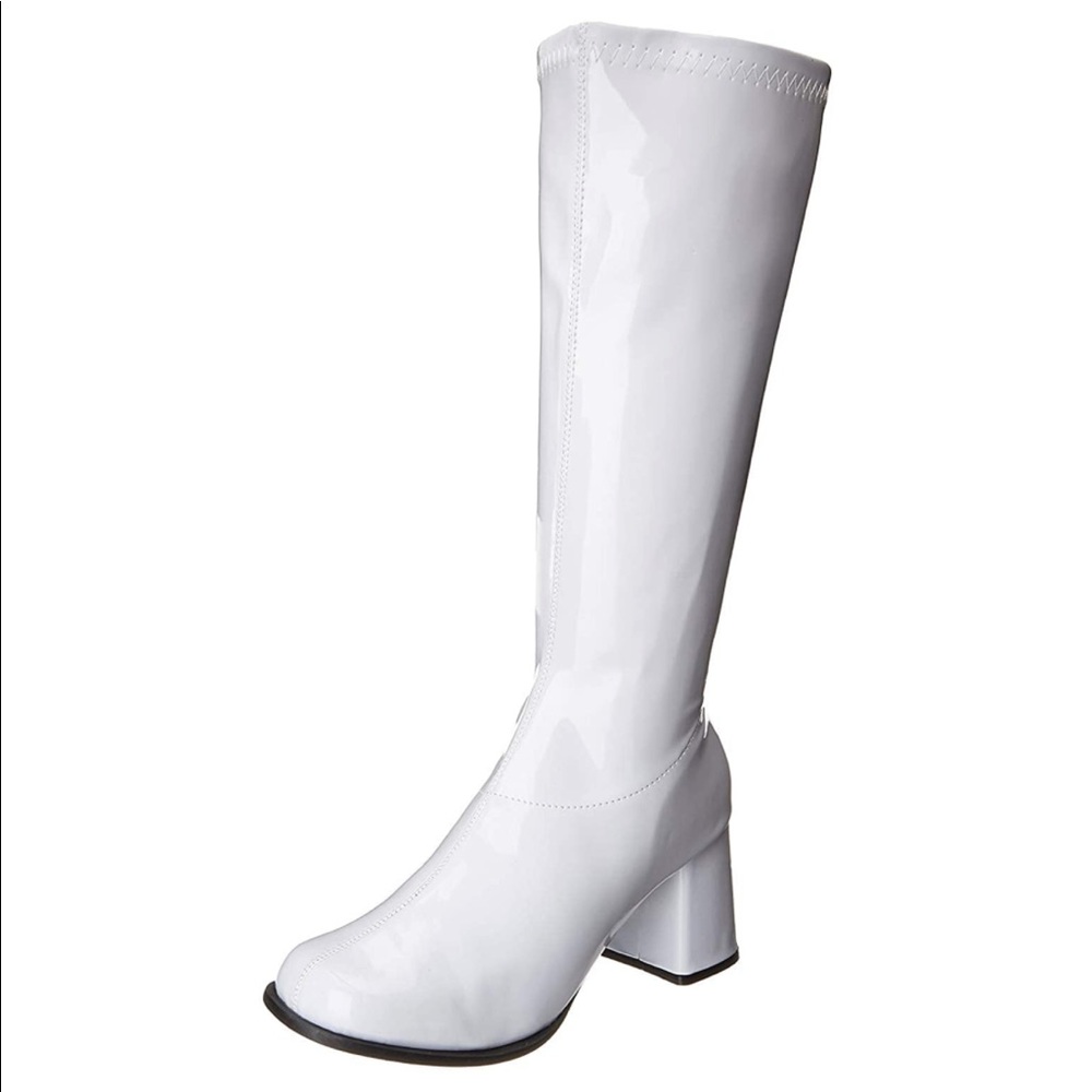 Ellie Wide Calf White Go-Go Boots Size 9